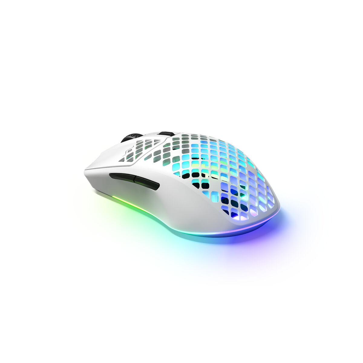 SteelSeries Aerox 3 WIRELESS 2022 Edition Optisk TrÃƒÆ’Ã‚Â¥dlÃƒÆ’Ã‚Â¸s Kabling Hvid