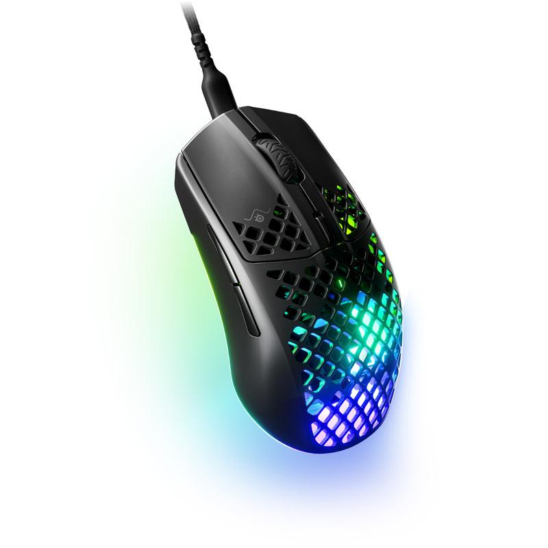 SteelSeries Aerox 3 2022 Edition Optisk Kabling Sort