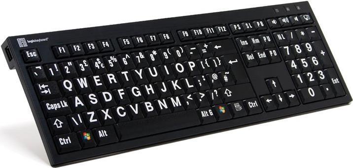 LogicKeyboard XL-Print Bianco su Nero fr. (PC/Nero)