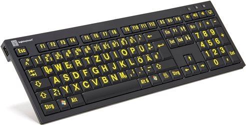 LogicKeyboard XL-Print Giallo su Nero Tedesco (PC/Nero)