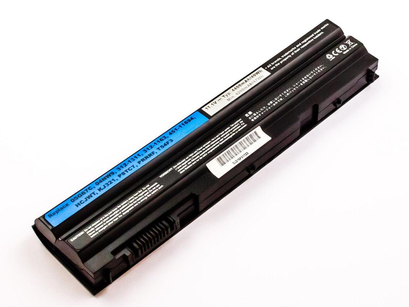 CoreParts MBI2198 ricambio per laptop Batteria (Laptop Battery for Dell - 48,84Wh 6 Cell Li-ion 11,1V - 4400mAh Black 49Wh 6 Ce