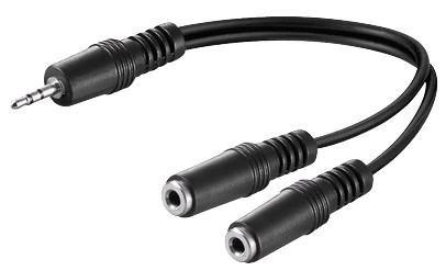 Microconnect 3.5mm - 2 x 3.5mm M-F cavo audio 02 m Nero (3.5mm Minijack Y Cable 0.2m - 3.5mm Minijack Y Adapter - Cable 3.5 mm