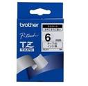 Brother Black on White Gloss Laminated Tape 6mm nastro per etichettatrice TZ