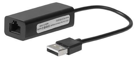 Microconnect USB2.0 to Ethernet convertitore multimediale di rete Nero (USB2.0 to Ethernet Black - Plug and play. - It supports