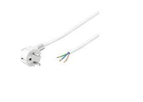 Microconnect Schuko/Open 5m Bianco (Power Cord 5m Schuko/Open - Angled Schuko/opend endwhite - 3Gx1MM2 3cable ends - Warranty 3