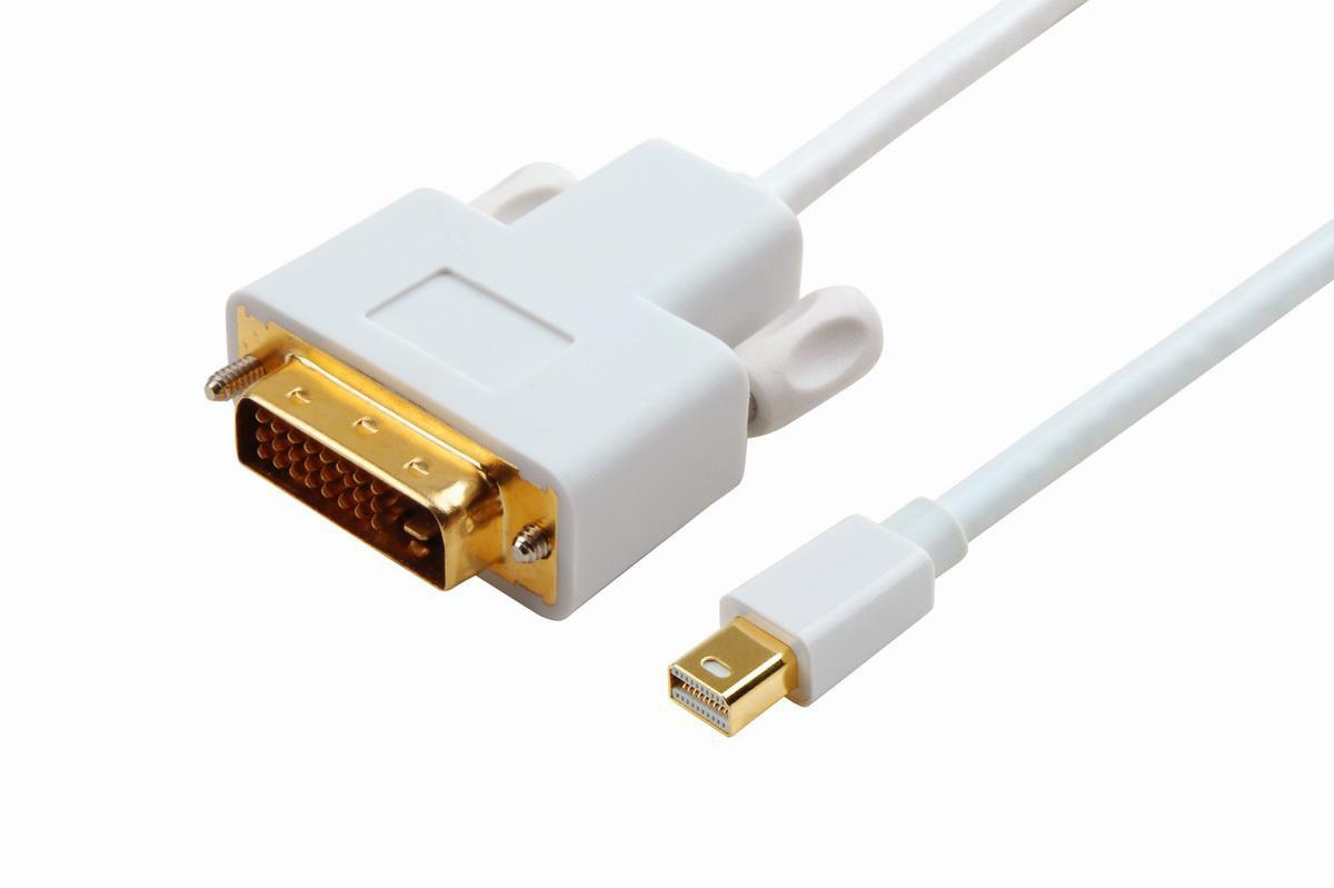 Microconnect Mini Displayport - DVI M/M 2 m DVI-D Bianco (Mini Displayport to DVI-D - Cable 2m Dual Link 241 - Passive White Go