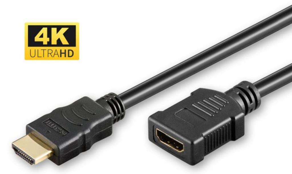 Cavo prolynga HDMI 1.4 Maschio/Femmina 2 Mt - Connettori HDMI placcati in oro - TransferRate 10.2 - HDCP 2.2 ARC