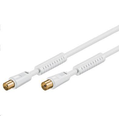 Microconnect COAX010WHQ cavo coassiale 10 m Bianco (Coax M-F 10m White 75 Ohm - With ferritfilters for100HZ TV - Double Shielde