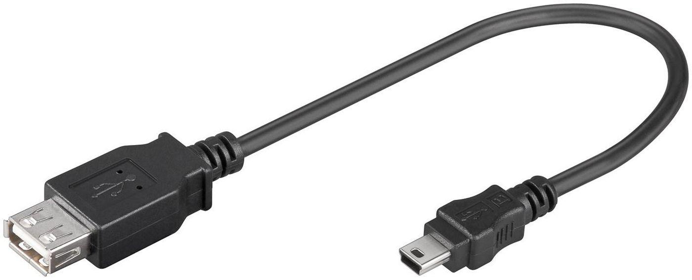 USB A - Mini USB B 5P 0.2m F-M