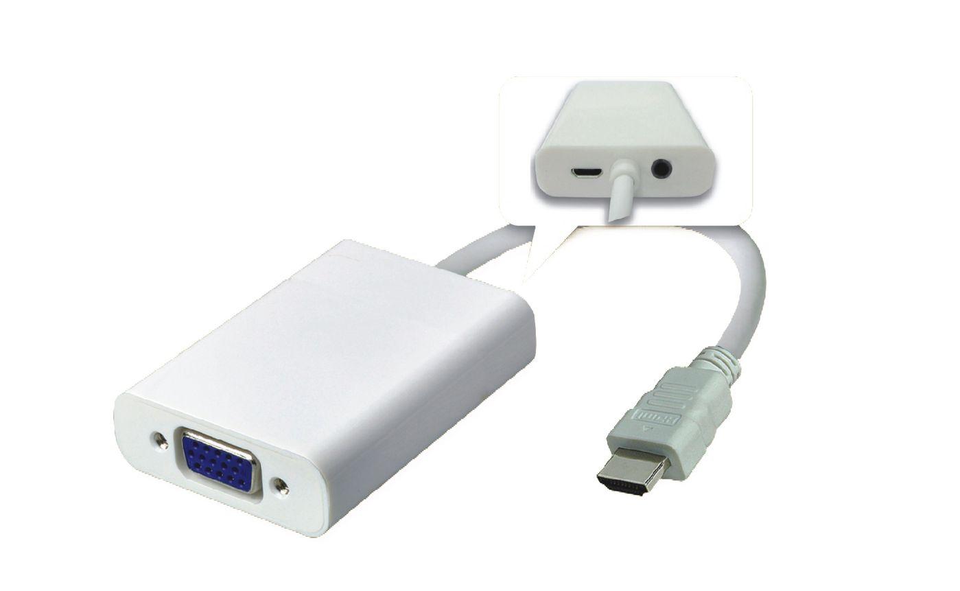 Adattatore HDMI - VGA M/F, Bianco