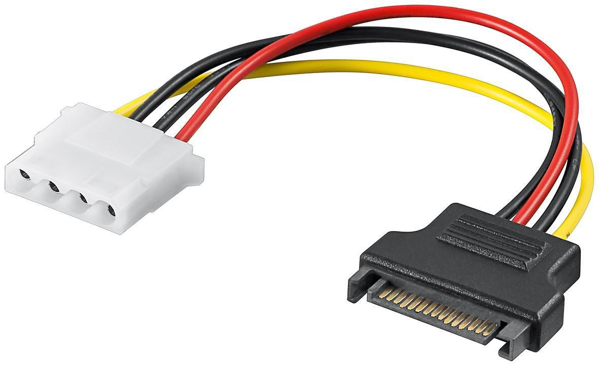 Microconnect PI18041 cavo di alimentazione interno 013 m (Internal PC Power Supply cable - SATA 15 Male - 4pin female - S-ATA p