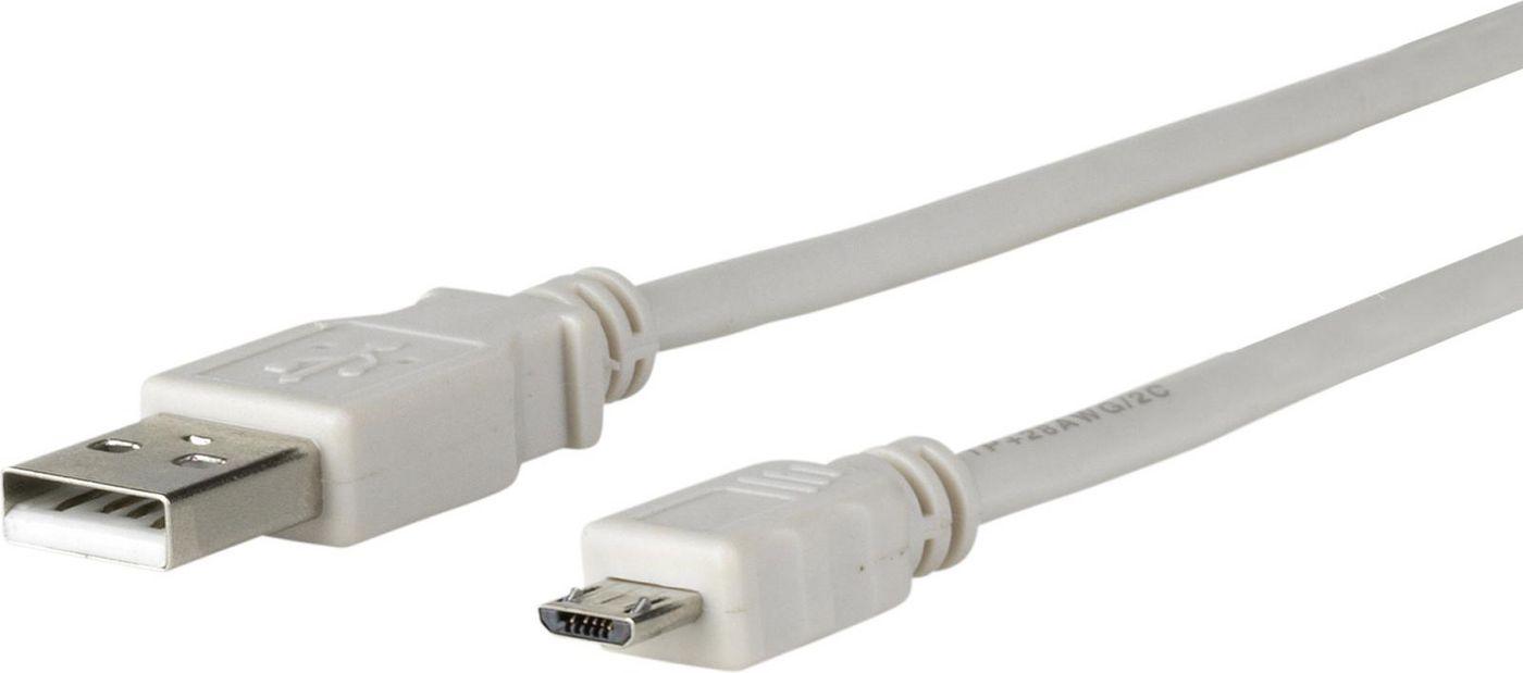 Microconnect USBABMICRO5G cavo USB 5 m USB 2.0 Micro-USB B USB A Grigio (USB A to USB Micro B, Version - 2.0, Grey, 5m USB2.0 A
