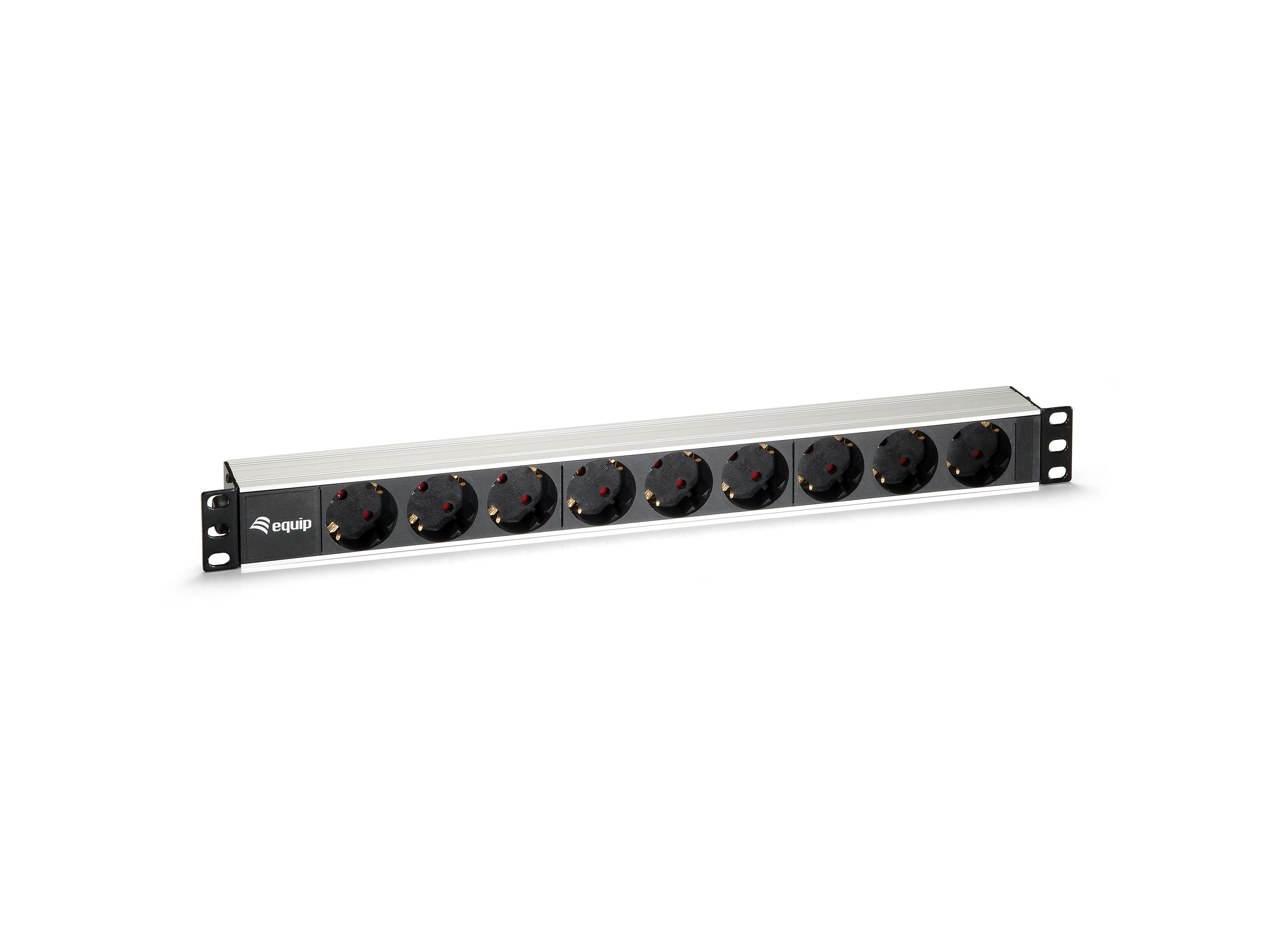 Equip 333292 unità di distribuzione dell'energia (PDU) 9 presa(e) AC 1U Nero Argento