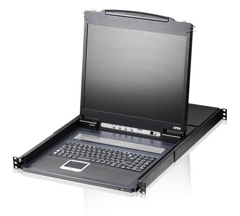 ATEN CL1308N, US switch per keyboard-video-mouse (kvm) Montaggio rack Nero
