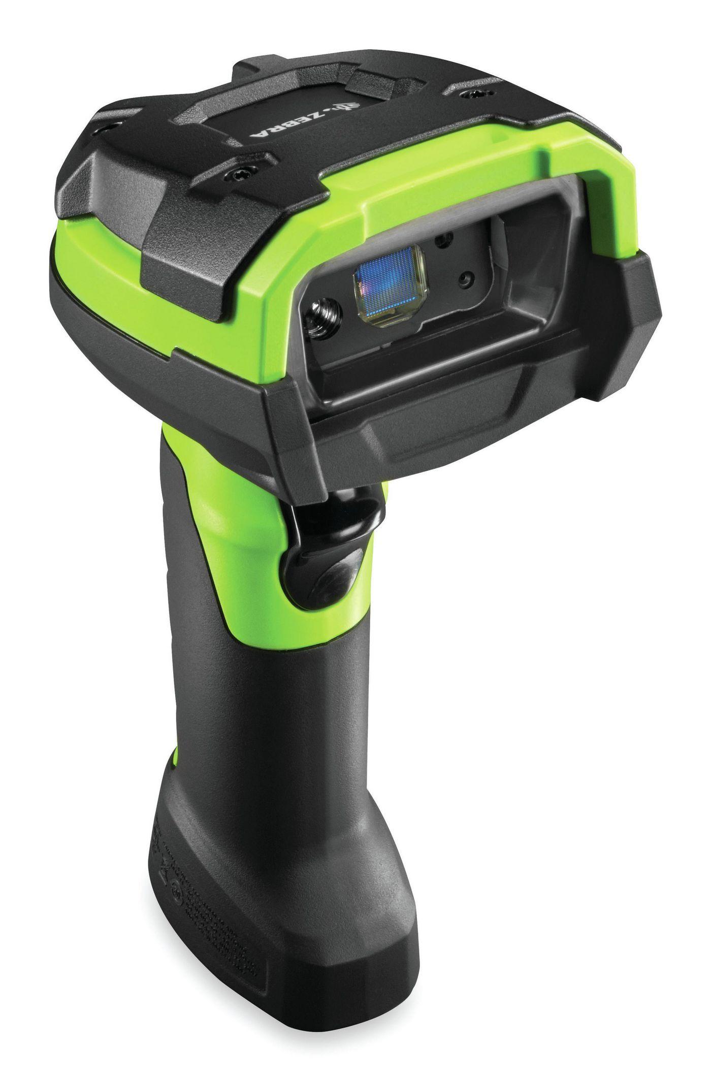 Zebra DS3608-SR Lettore di codici a barre portatile 1D/2D LED Nero Verde (DS3608 RUGG GR VIBR MOTOR USB - CBA-U46-S07ZAR SHIELD