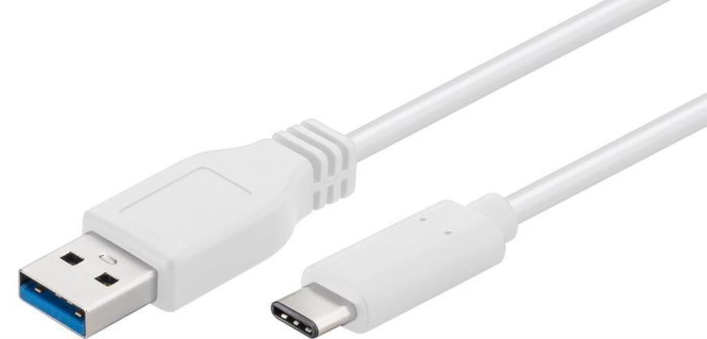 Cavo USB Typo C Gen1 - USB3.0 A 1m 5 Gbit/s - Bianco