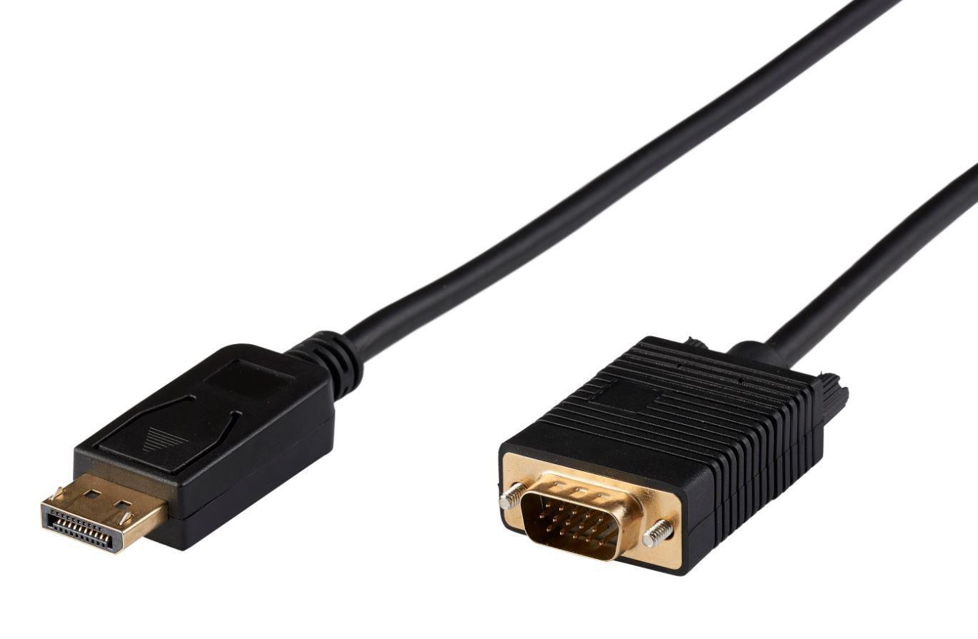 Microconnect DP-VGA-MM-300 cavo e adattatore video 2 m DisplayPort VGA D-Sub Nero (Displayport to VGA Cable 3m - Displayport ve