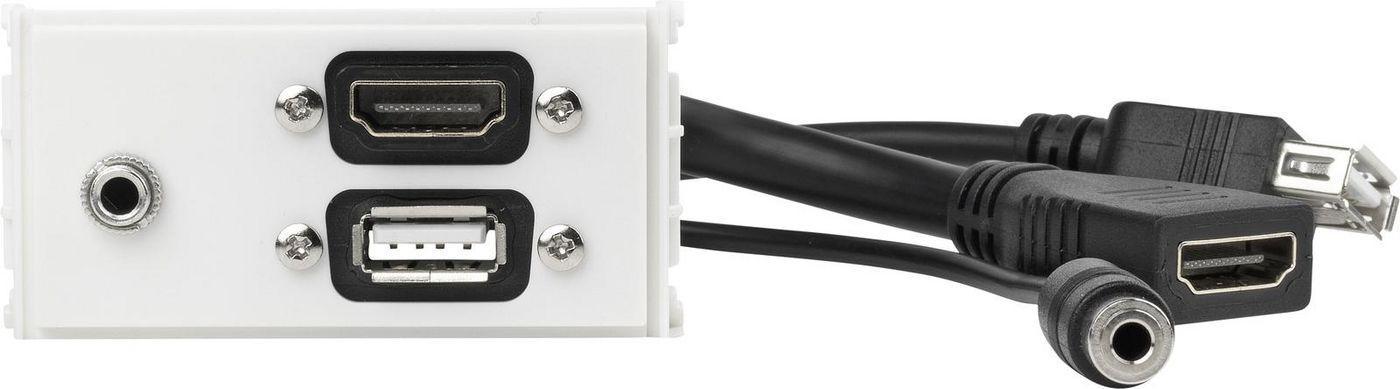 Vivolink WI221294 presa energia HDMI USB A 3.5mm Bianco (Outlet Panel HDMI USB AUD - . - Warranty 12M)