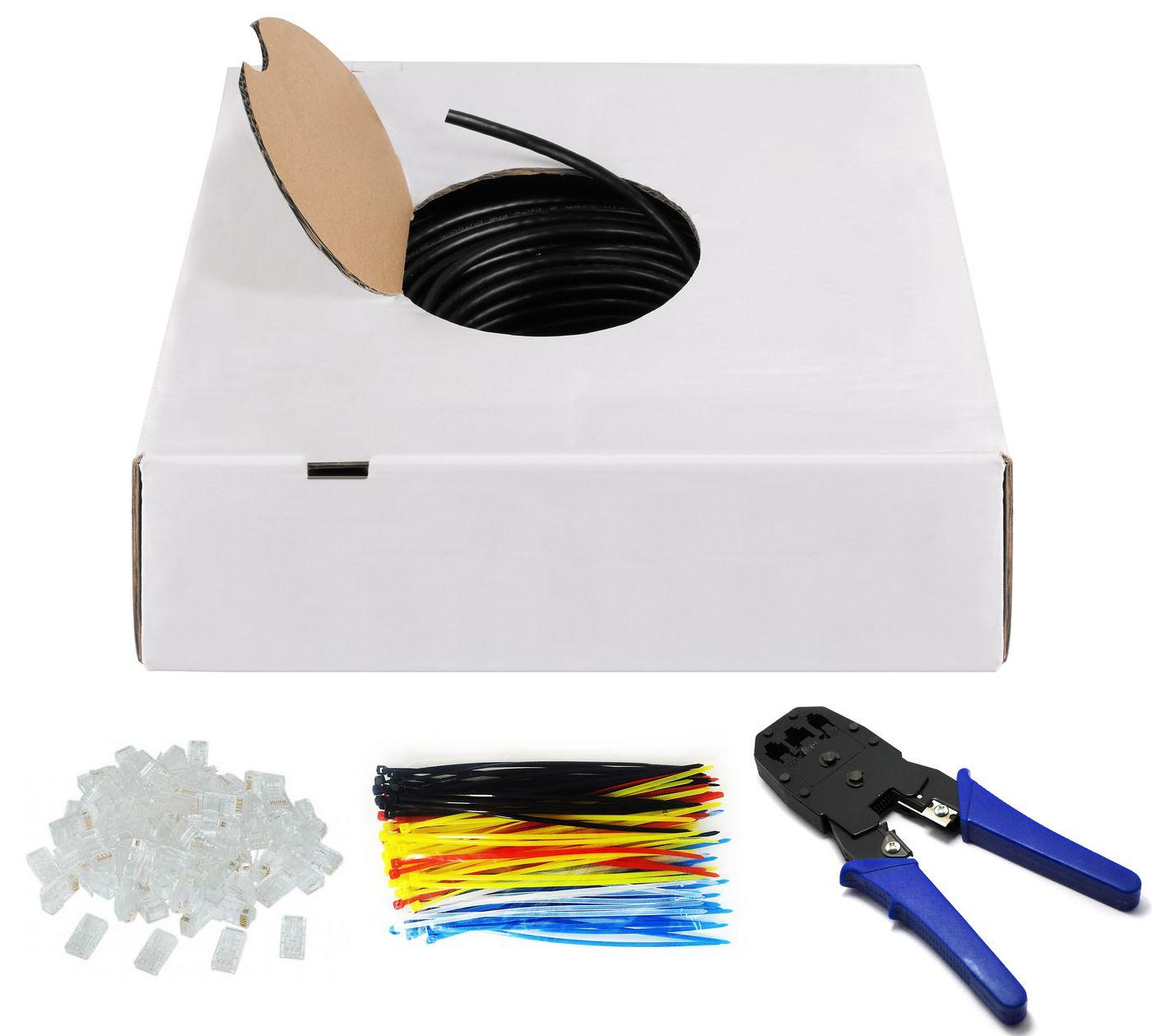 Microconnect KAB033-100 cavo di rete Nero 100 m Cat6 U/UTP UTP (U/UTP CAT6 Outdoor 100m SET - Solid AWG 24/1 CCA Jacket PE - in
