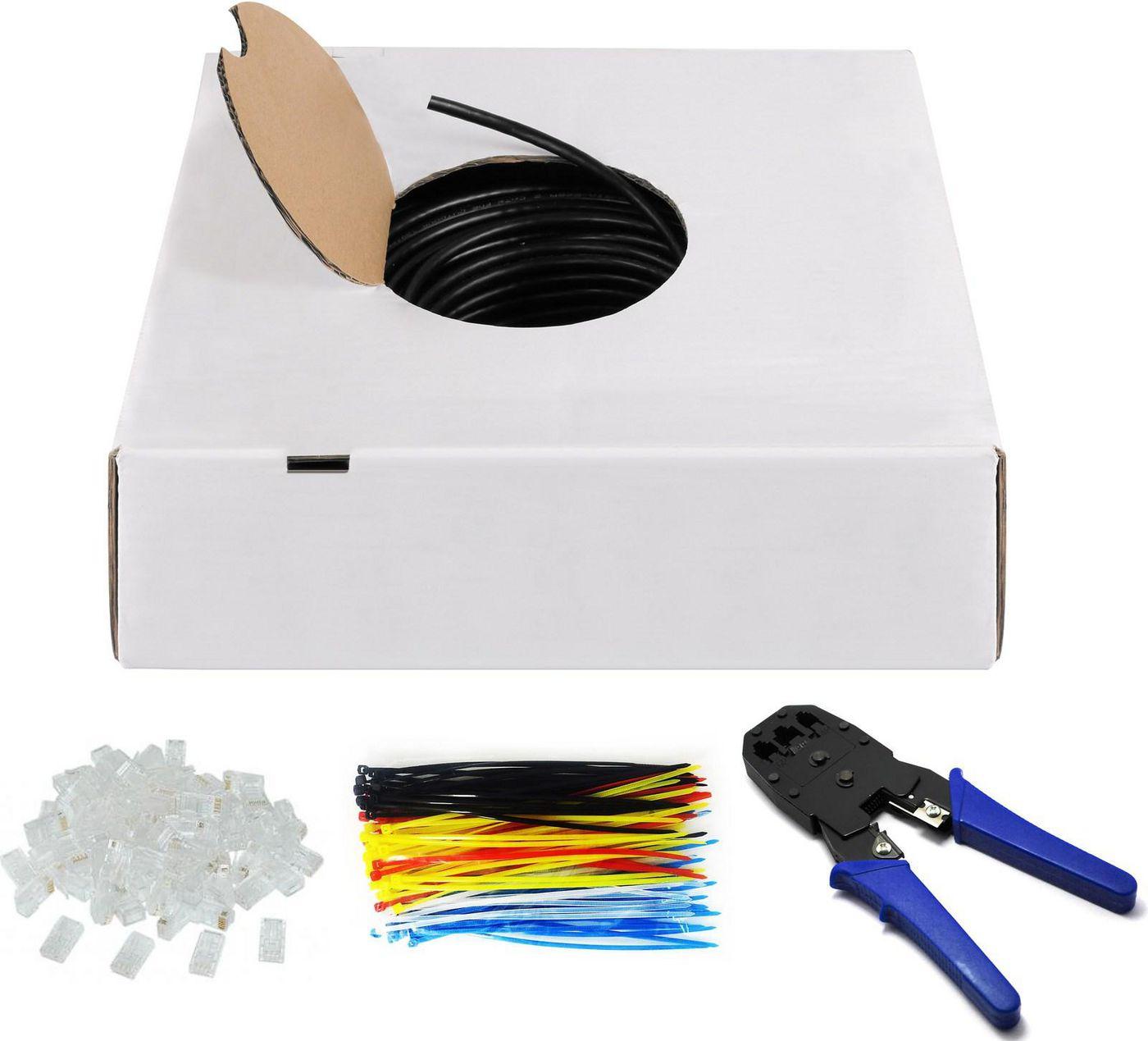 Microconnect KAB033-305 cavo di rete Nero 305 m Cat6 U/UTP UTP (U/UTP CAT6 Outdoor 305m SET - Solid AWG 24/1 CCA Black - incl.