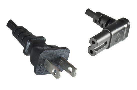 Microconnect PE110718A cavo di alimentazione Nero 18 m Accoppiatore C7 (Power Cord US - C7 Angled 1.8m - Black - H05VV-F3x0.75m