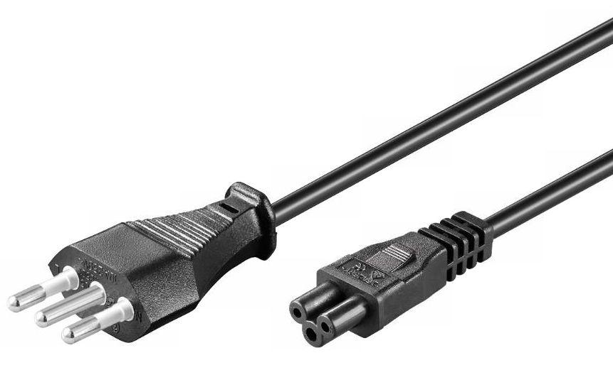 Microconnect PE100830 cavo di alimentazione Nero 3 m Accoppiatore C5 (Power Cord Italy - C5 3m - Black - H05VV-F3x0.75mm2 CU -