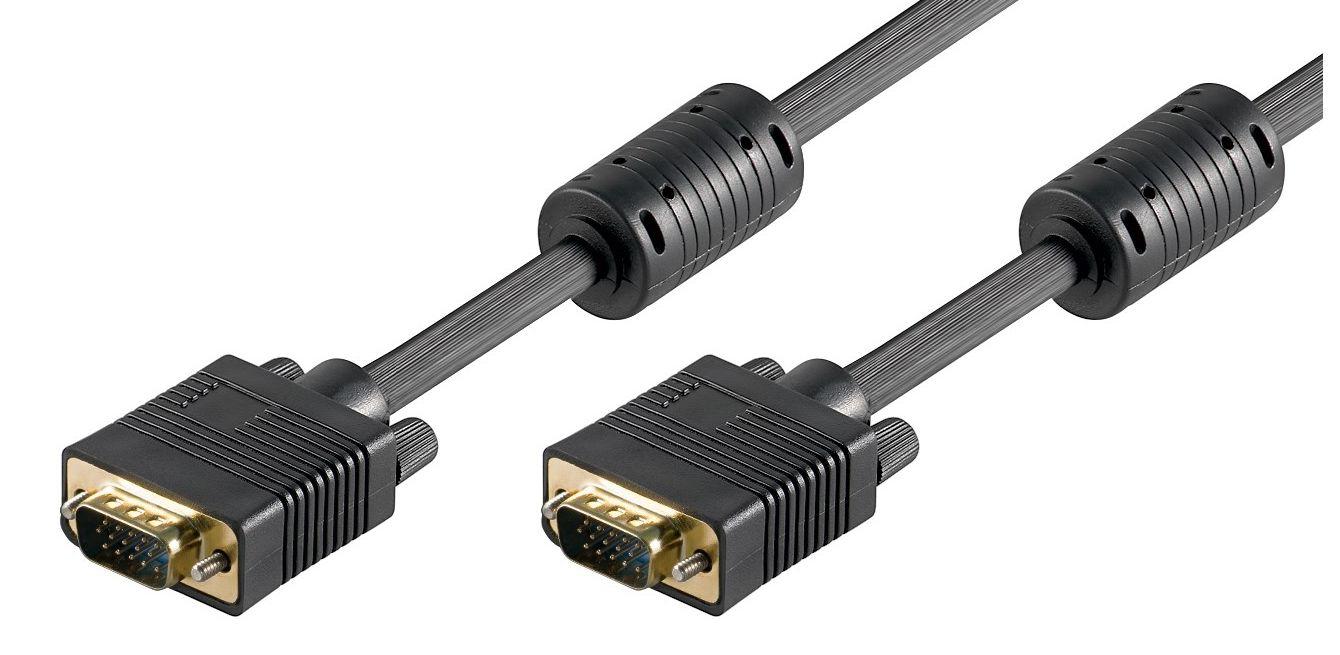 Microconnect MONGG7FB cavo VGA 7 m VGA D-Sub Nero (SVGA HD15 7m M-M w.ferrit core - DoubleShielded Black - Max. resolution Full