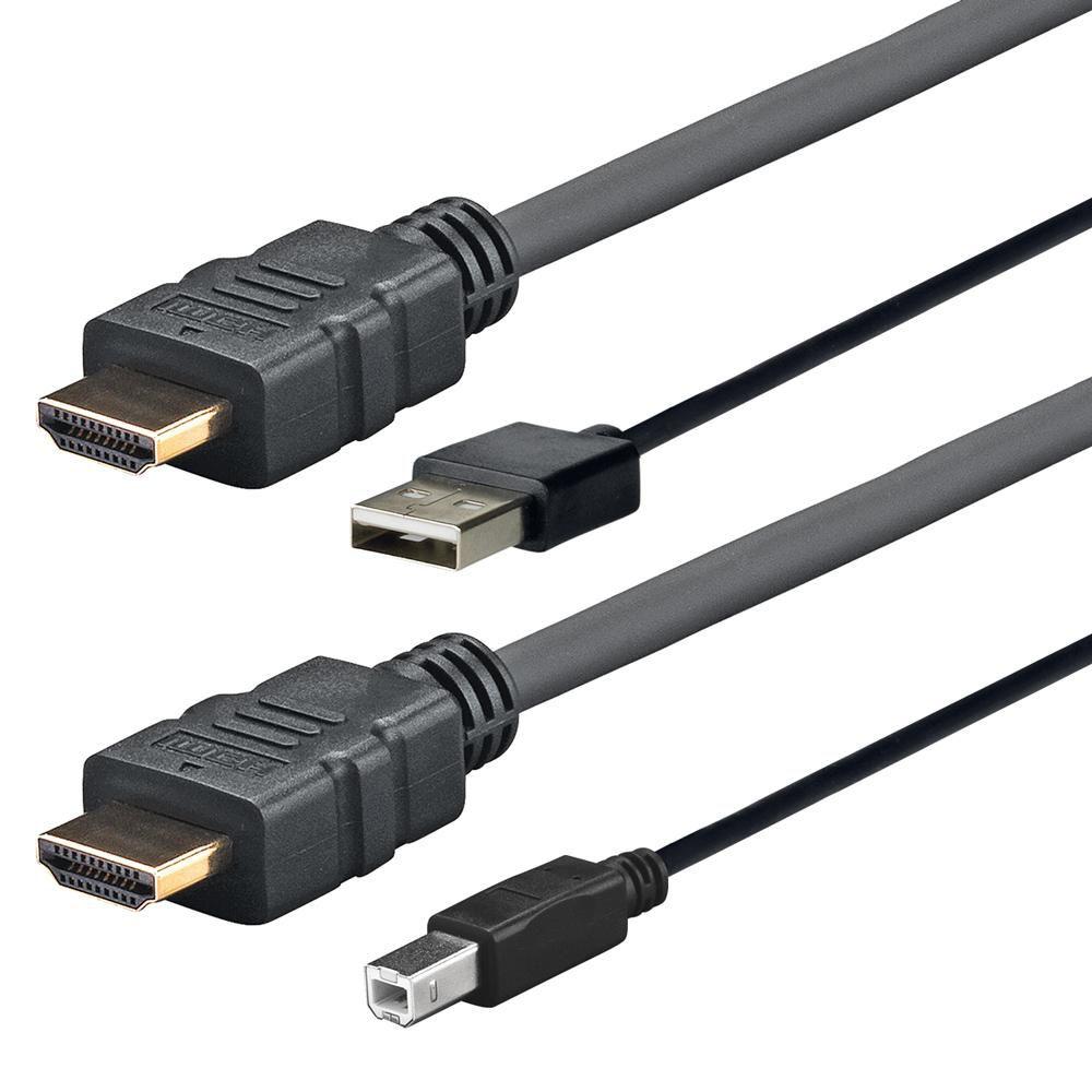 Vivolink PROHDMIUSBAB2 cavo HDMI 2 m HDMI tipo A [Standard] Nero (PRO HDMI WITH USB 2.0 A/B 2M - . - Warranty: 144M)