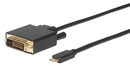 Microconnect USB3.1CDVI18B cavo e adattatore video 18 m USB tipo-C DVI-D Nero (USB-C to DVI-D Cable 1.8m - USB-C to DVI-D DL 24