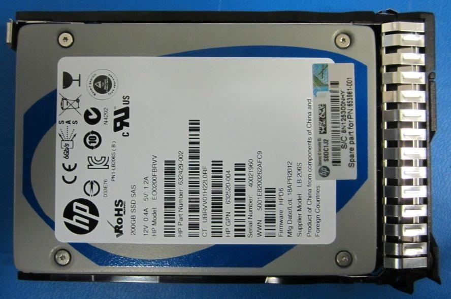 SAS da 200 GB da 25 pollici