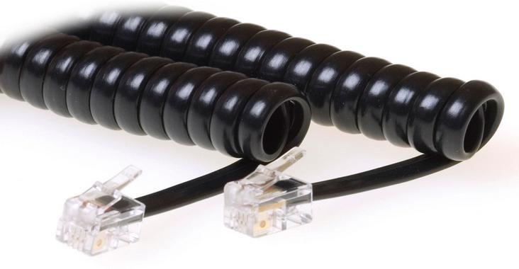 Microconnect MPK10400 cavo telefonico 4 m Nero (RJ10-RJ10 4M M/M Black - Coiled cable - Warranty: 300M)