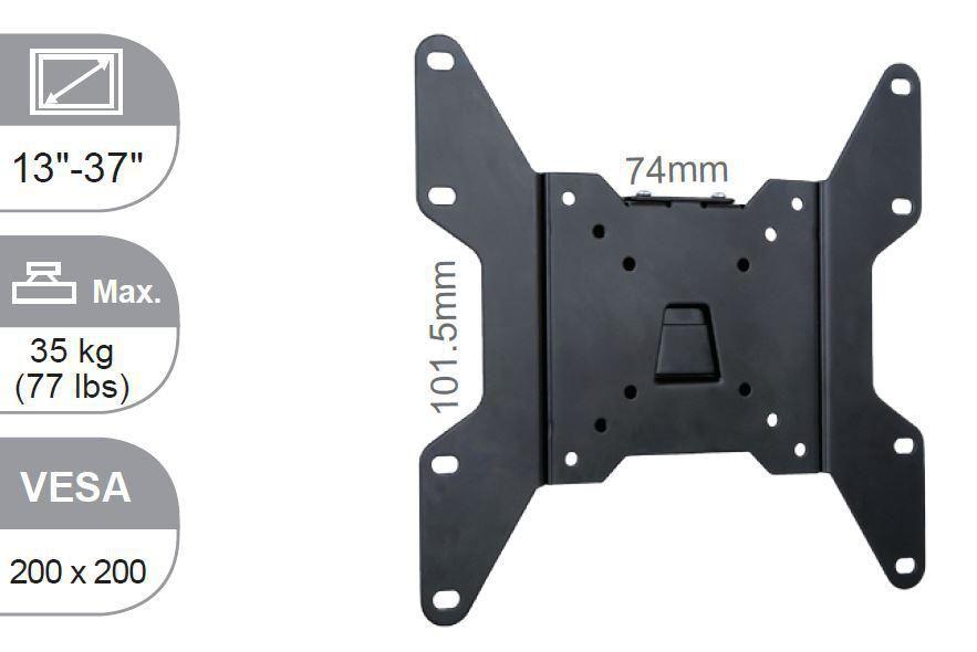 Vivolink VLMW1337 Supporto TV a parete 94 cm 37 Nero (Wall mount small slim from - VESA 50x50 to 200x200 . - Warranty 144M)