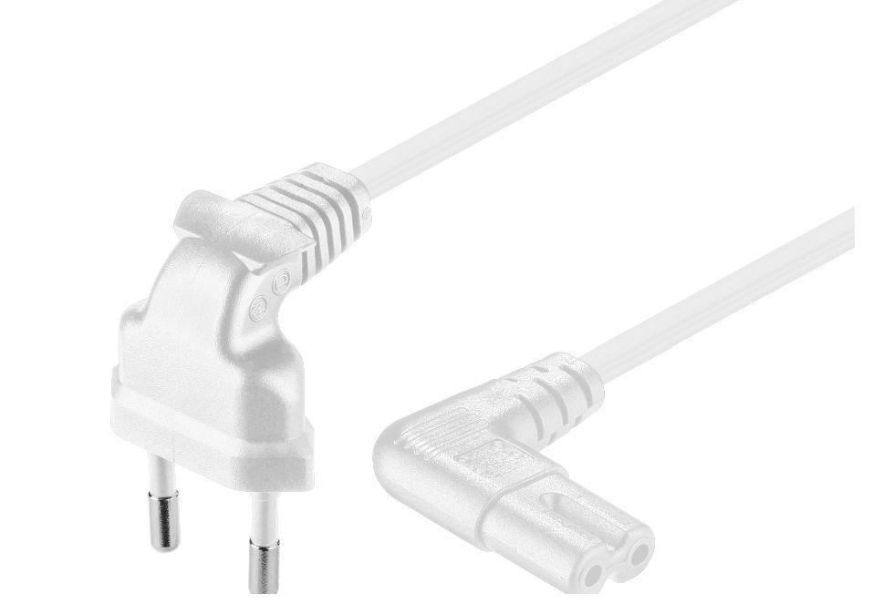 Microconnect PE030730AAW cavo di alimentazione Bianco 3 m Accoppiatore C7 (Power Cord Notebook 3m White - Euro plug to Euro-8-