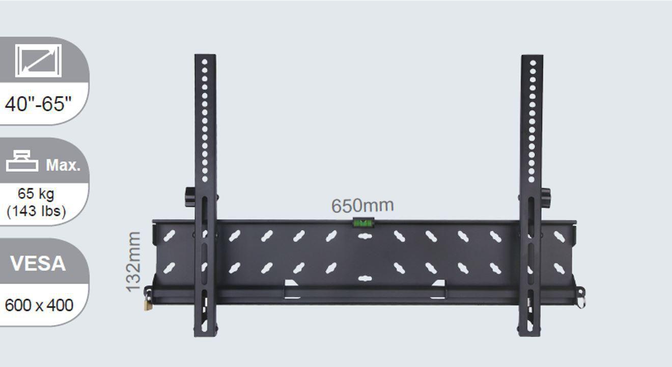 Vivolink VLMW4065T supporto per proiettore Parete Nero (Wall mount large tilt up to - VESA 600x400 . - Warranty 144M)