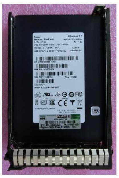 SSD 1.92TB 6G SATA MU SFF - Warranty: 36M