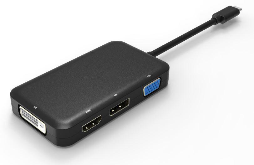 Microconnect USB3.1CCOM10 adattatore grafico USB 3840 x 2160 Pixel Nero (USB-C to DP / HDMI v1.4 / - DVI-D 241 / VGA Black - Su