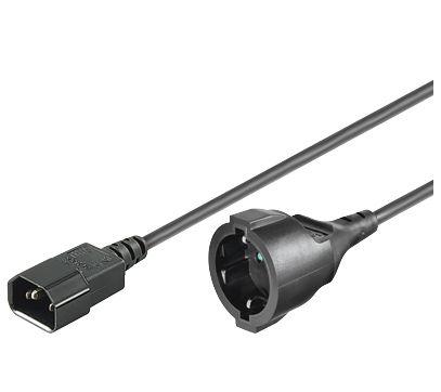 Microconnect PE130100 cavo di alimentazione Nero 1 m Accoppiatore C14 (Power Cord C14 -Schuko M-F - 1m. 3Gx1MM2, 10/16A 250V -