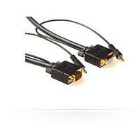 Microconnect 5m, HD15/3.5mm - HD15/3.5mm VGA [D-Sub] + 3.5mm Nero (SVGA HD15 5m M-F. 3.5MM - 2X 3.5MM 30CM & 30CM M-M - Warrant