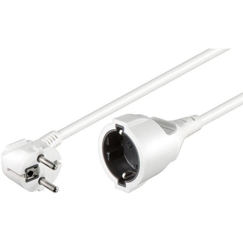 Microconnect PE140500W prolunghe e multiple 1 presae AC Bianco (Schuko power extension M-F 5m - Type F CEE 7/7-Type F CEE 7/4 -