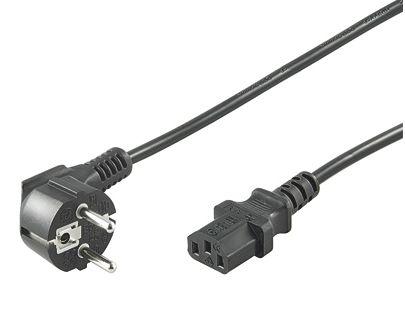 Microconnect PE0104020 cavo di alimentazione Nero 2 m Accoppiatore C13 (Power Cord CEE 7/7 - C13 2m - Angled Connector Schuko -