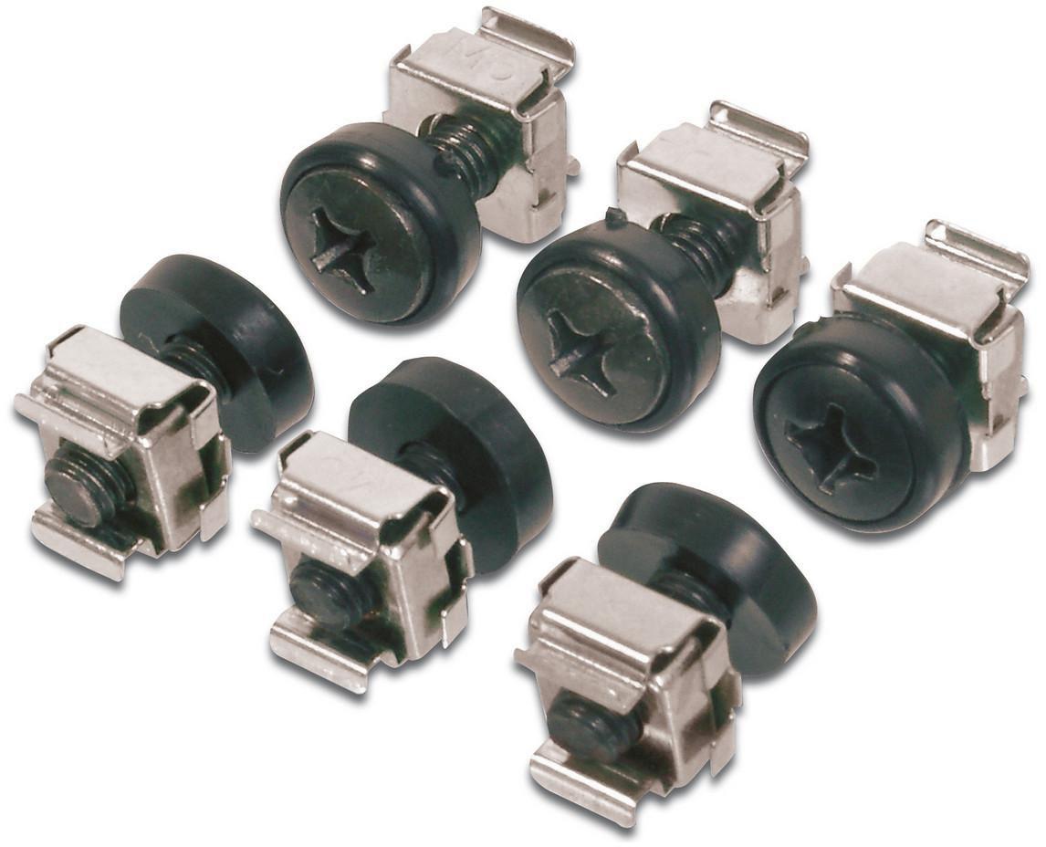 Fixing set for Cabinet 50pcs - screws, cage, nuts and washers - Suitable for 483 mm [19] components, M6 installation screws - W