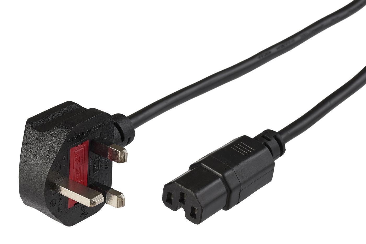 Microconnect BS-1363/C15 2 m Nero BS 1363 Accoppiatore C15 (Power Cord UK - C15 2m Black - Power UK BS-1363 - C15 - H05VV-F 3G0
