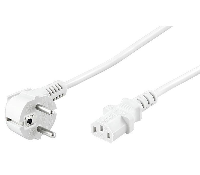 Microconnect PE010418W cavo di alimentazione Bianco 1,8 m Accoppiatore C13 (Power Cord 1.8m White IEC320 - Angled Connector Sch