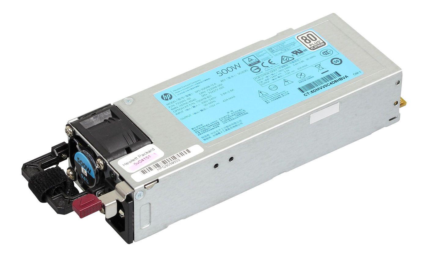 HPE 754377-001 alimentatore per computer 500 W Grigio (500 hot-plug power supply - 754377-001, W, 100 240 V, 50 60 Hz, 80 PLUS