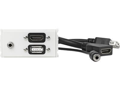 Vivolink WI221281 presa energia HDMI USB A 3.5mm Bianco (Outlet Panel HDMI USB AUD - .)