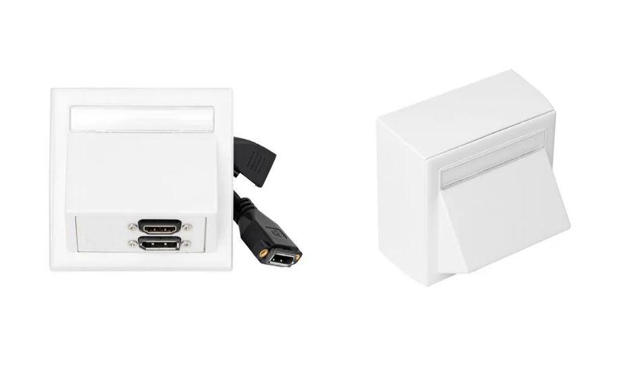 Vivolink WI221292 presa energia HDMI DisplayPort 3.5mm Bianco (Wall box HDMI DisplayPort - inc Thorsmann wall box . - Warrant