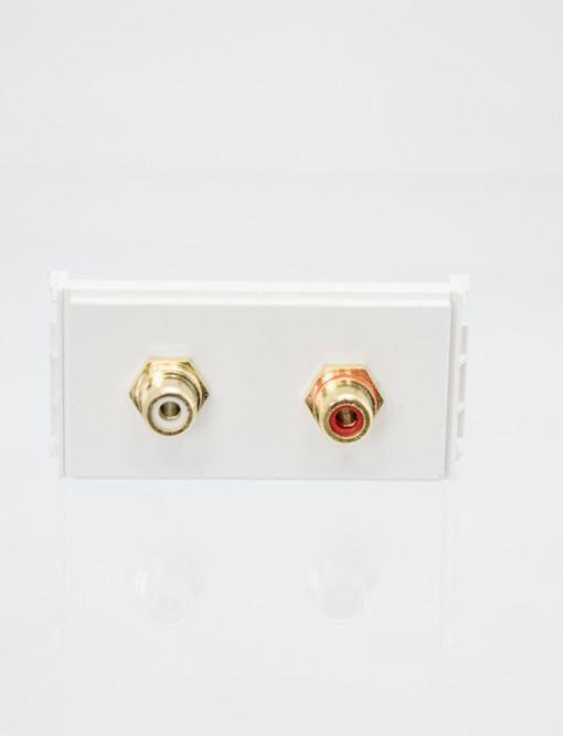 Vivolink WI221285 presa energia 2 x RCA Bianco (Outlet Panel 2xRCA Audio - .)