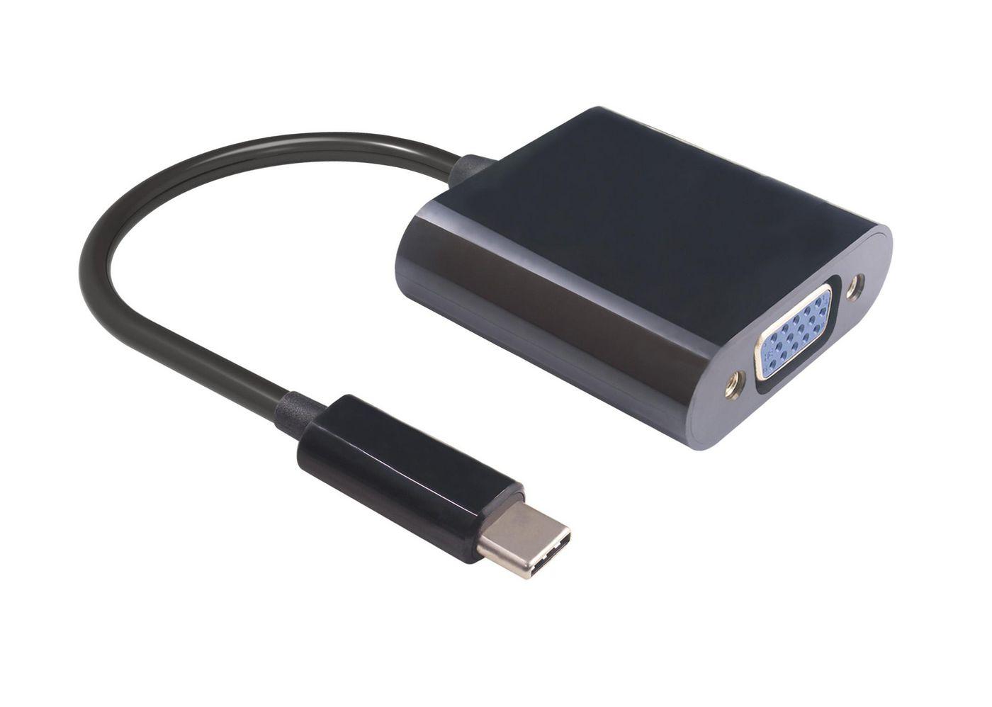 Microconnect USB3.1CVGA adattatore grafico USB Nero (USB-C to VGA Adapter 0.2m - Black, Max. 1920x1080p@60Hz - Warranty: 300M)