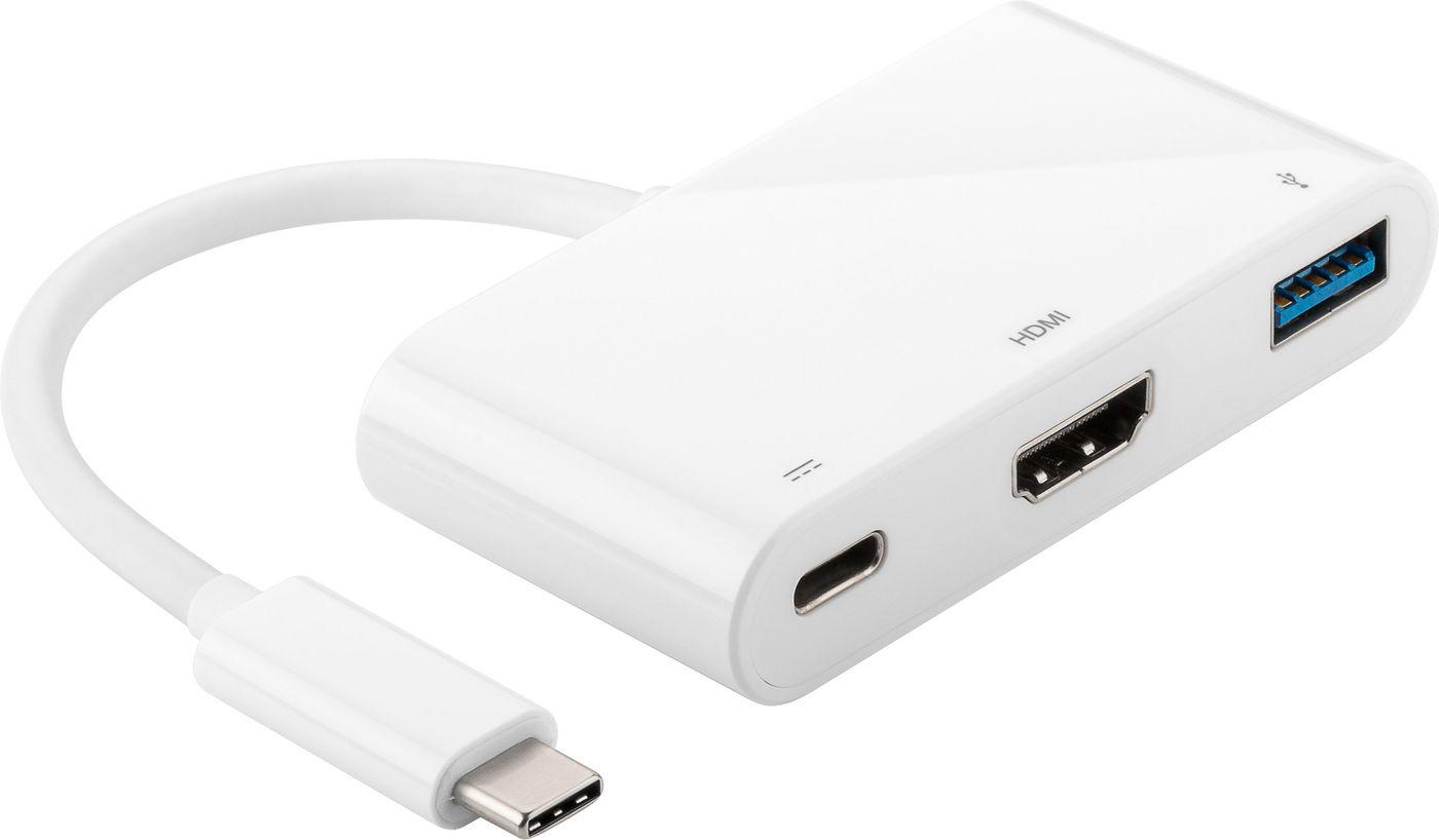 Microconnect USB3.1CCOM2 adattatore grafico USB Bianco (USB-C to USB 3.0/HDMI/USB-C - HDMI1.4 Female/USB3.0A - Female/ USB-C Fe