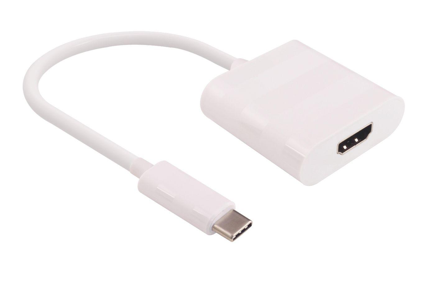 Microconnect USB3.1CHDMIW adattatore grafico USB Nero (USB-C to HDMI, White - Video resolution Up 4K*2K@30Hz - 0,15m, M - F - W